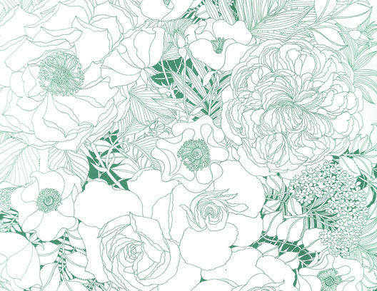 Flower Garden Teal